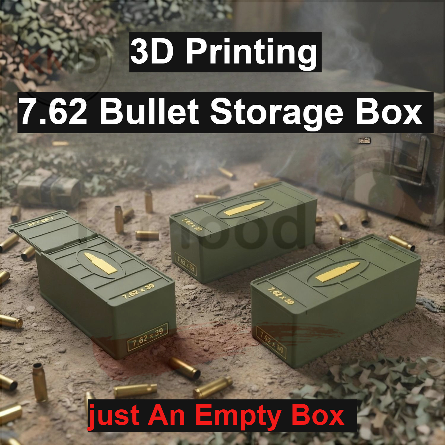 Enclosure 3D Printing - 3D Printing 7.62 Bullet Storage Box,