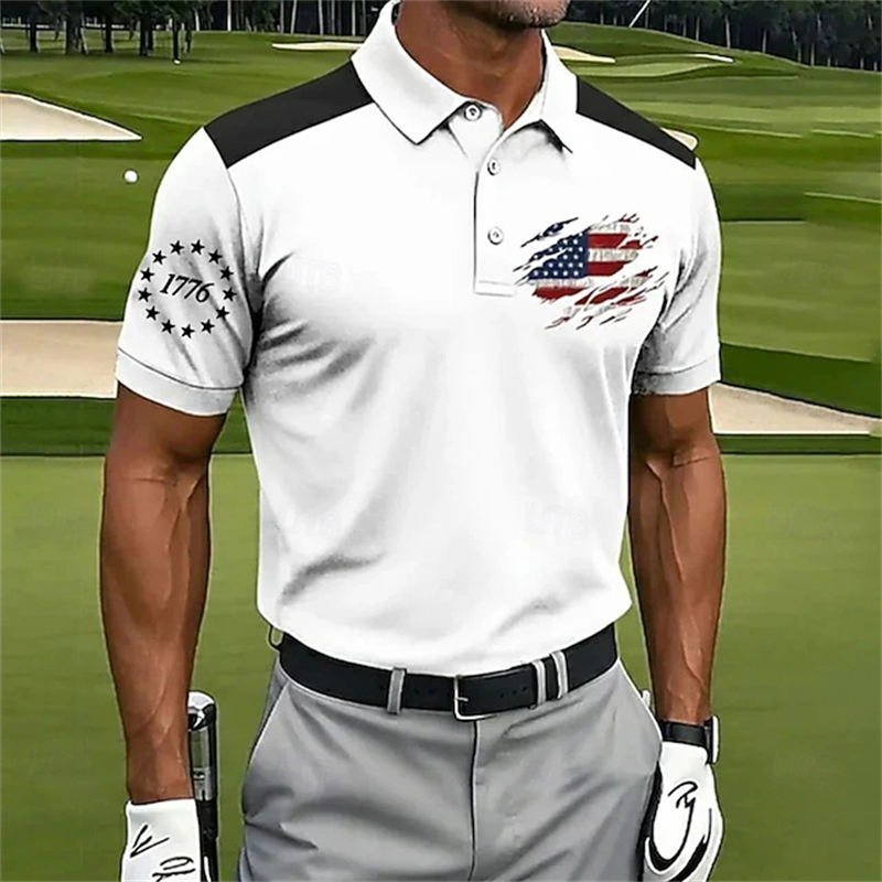 New USA American Flag Polo Shi - 3D Printing Usa 评论和价格