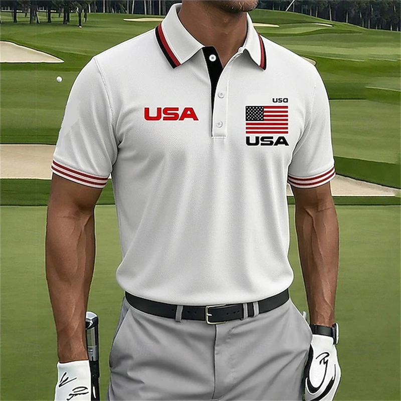 New USA American Flag Polo Shi - 3D Printing Usa 评论和价格