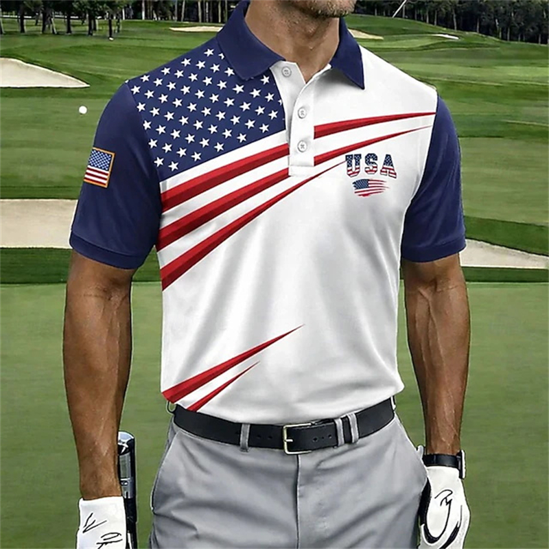 New USA American Flag Polo Shi - 3D Printing Usa 评论和价格