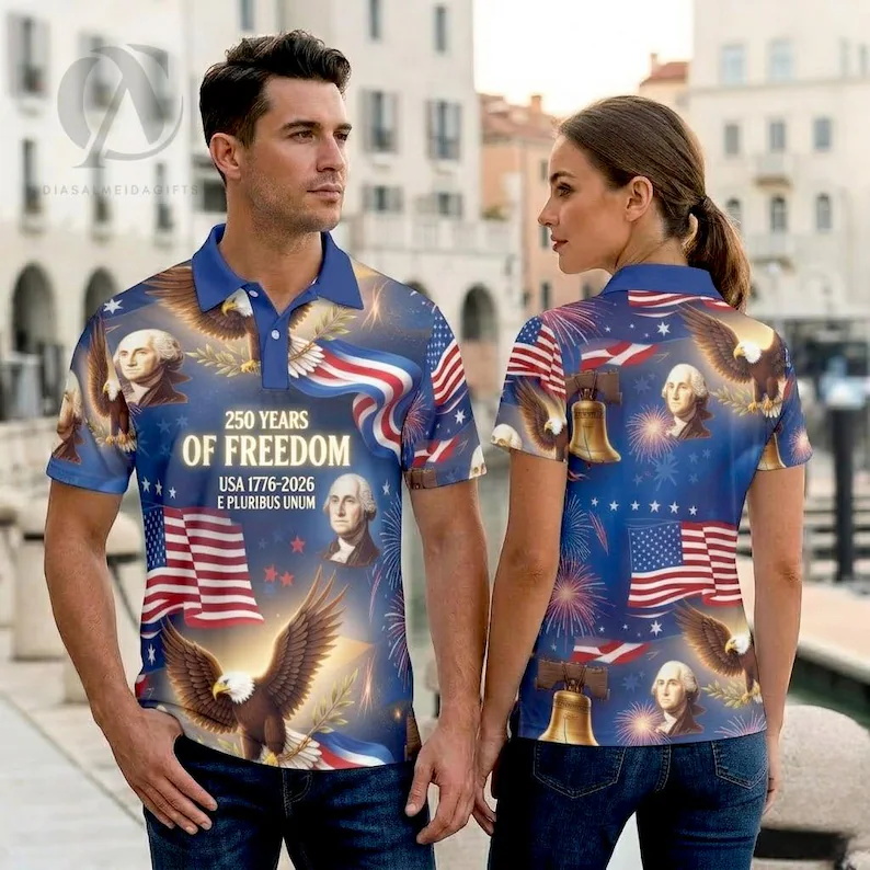 Mens Patriotic Golf Polo Shirt - 3D Printing Usa 评论和价格