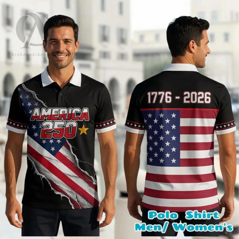 Mens Patriotic Golf Polo Shirt - 3D Printing Usa 评论和价格