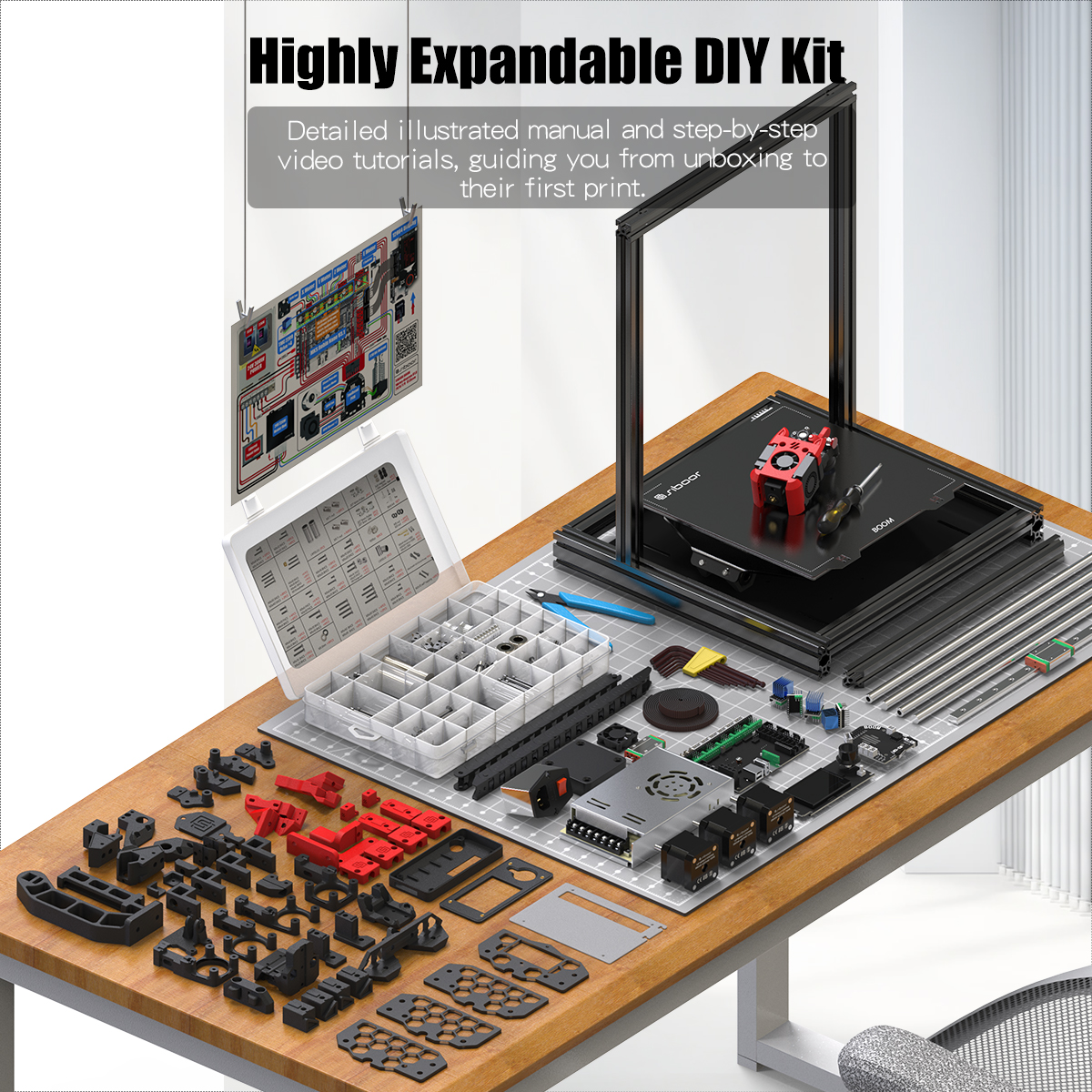 SIBOOR BOOM Kit CoreXZ DIY 3D  - 3D Printer Enclosure Frame 评论和价格