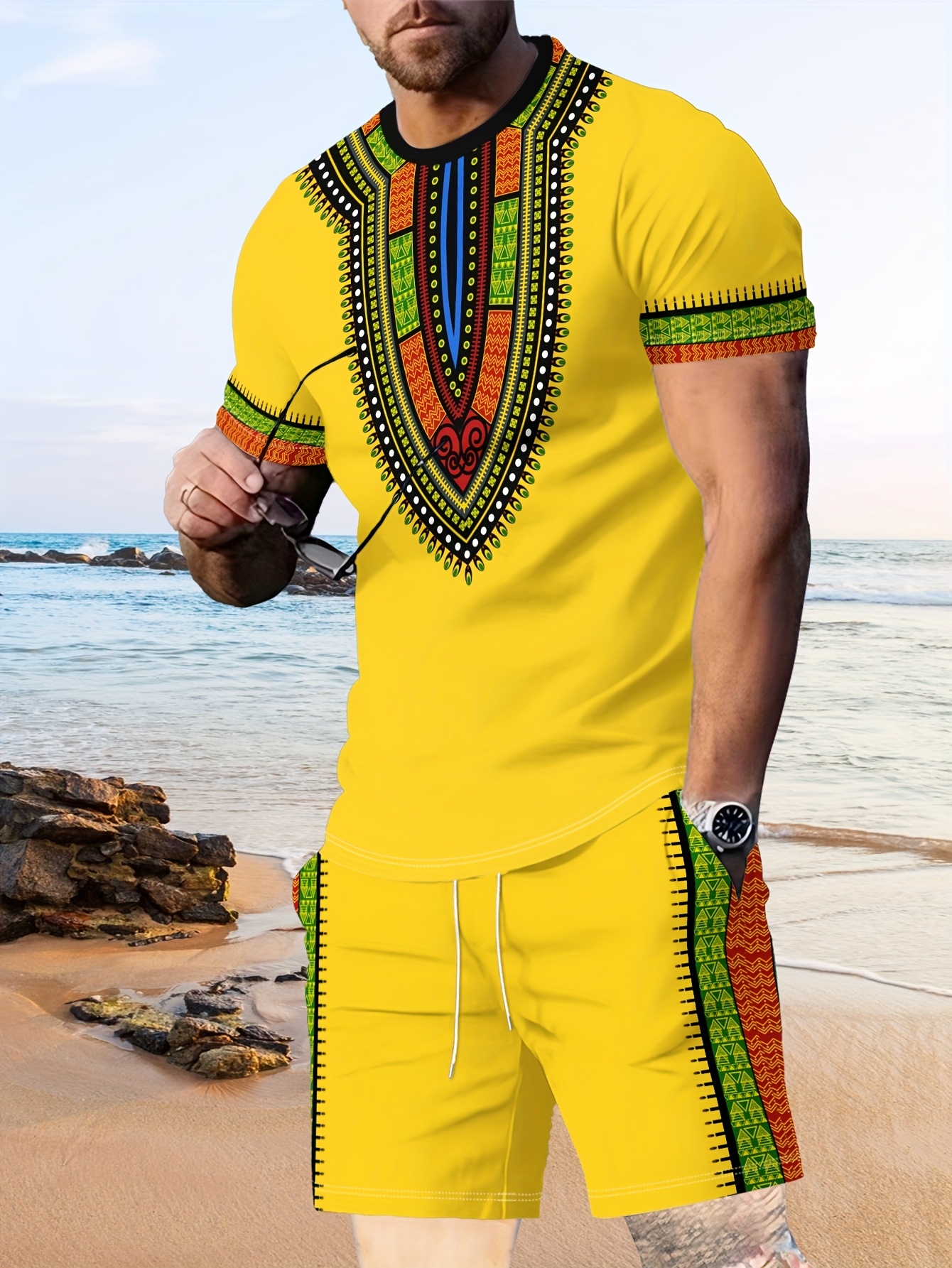 New Men's Suits African Dashik - 3D Printing Kpop 评论和价格