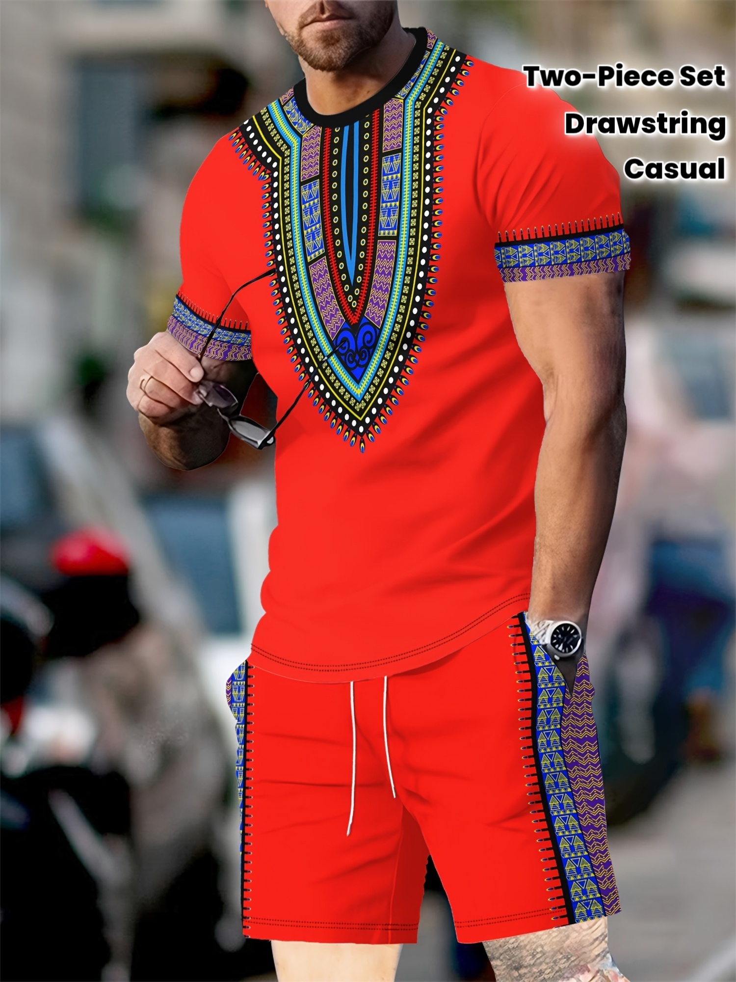 New Men's Suits African Dashik - 3D Printing Kpop 评论和价格