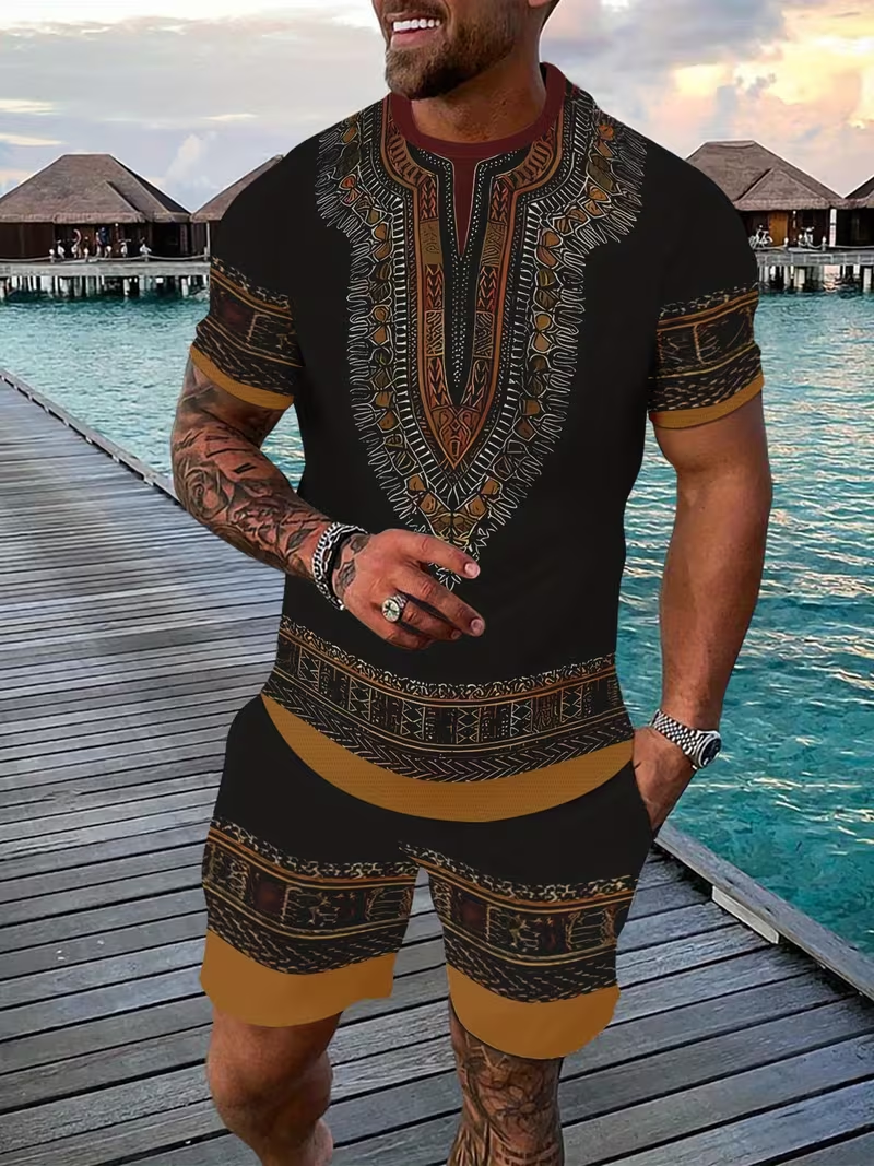New Men's Suits African Dashik - 3D Printing Kpop 评论和价格