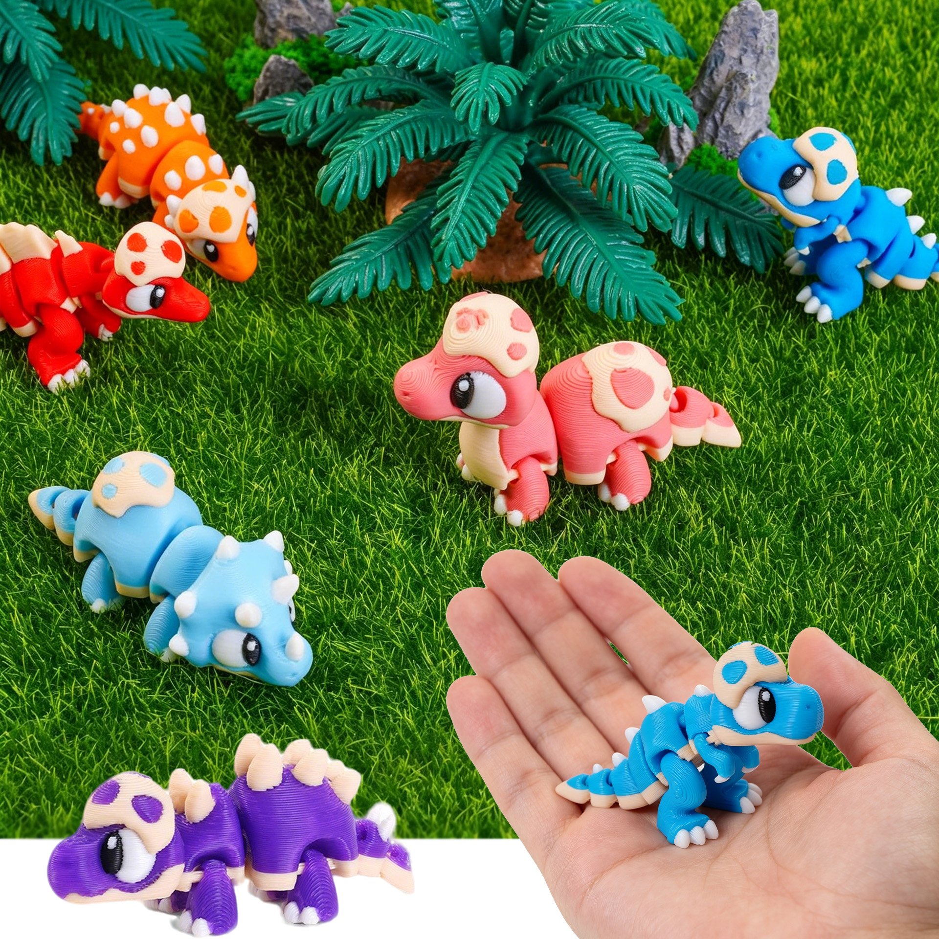 Set 3D Printed Mini Dinosaur T - 3D Printing Idea 评论和价格