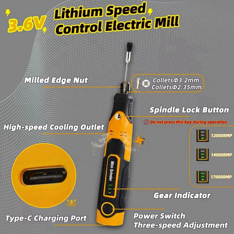 Cordless Mini Grinder Kit 3D P - 3D Printing Grinder 评论和价格
