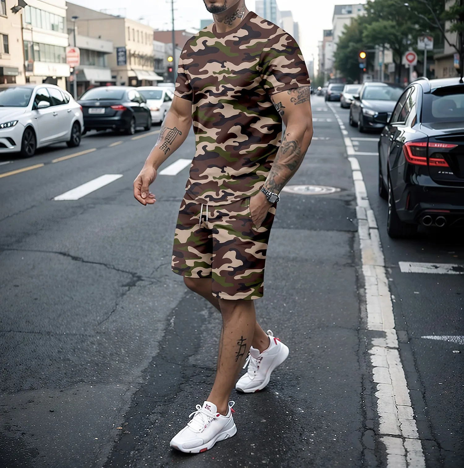 Camouflage Outdoor Tracksuits  - 3D Printing Kpop 评论和价格