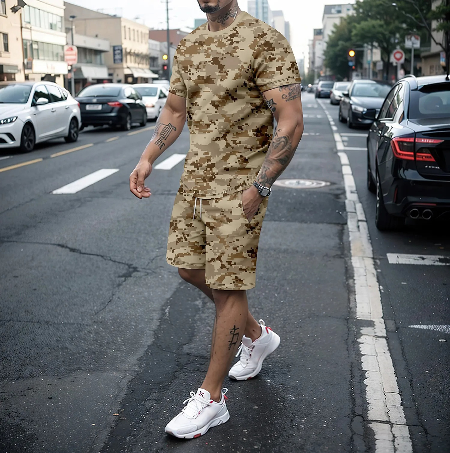 Camouflage Outdoor Tracksuits  - 3D Printing Kpop 评论和价格