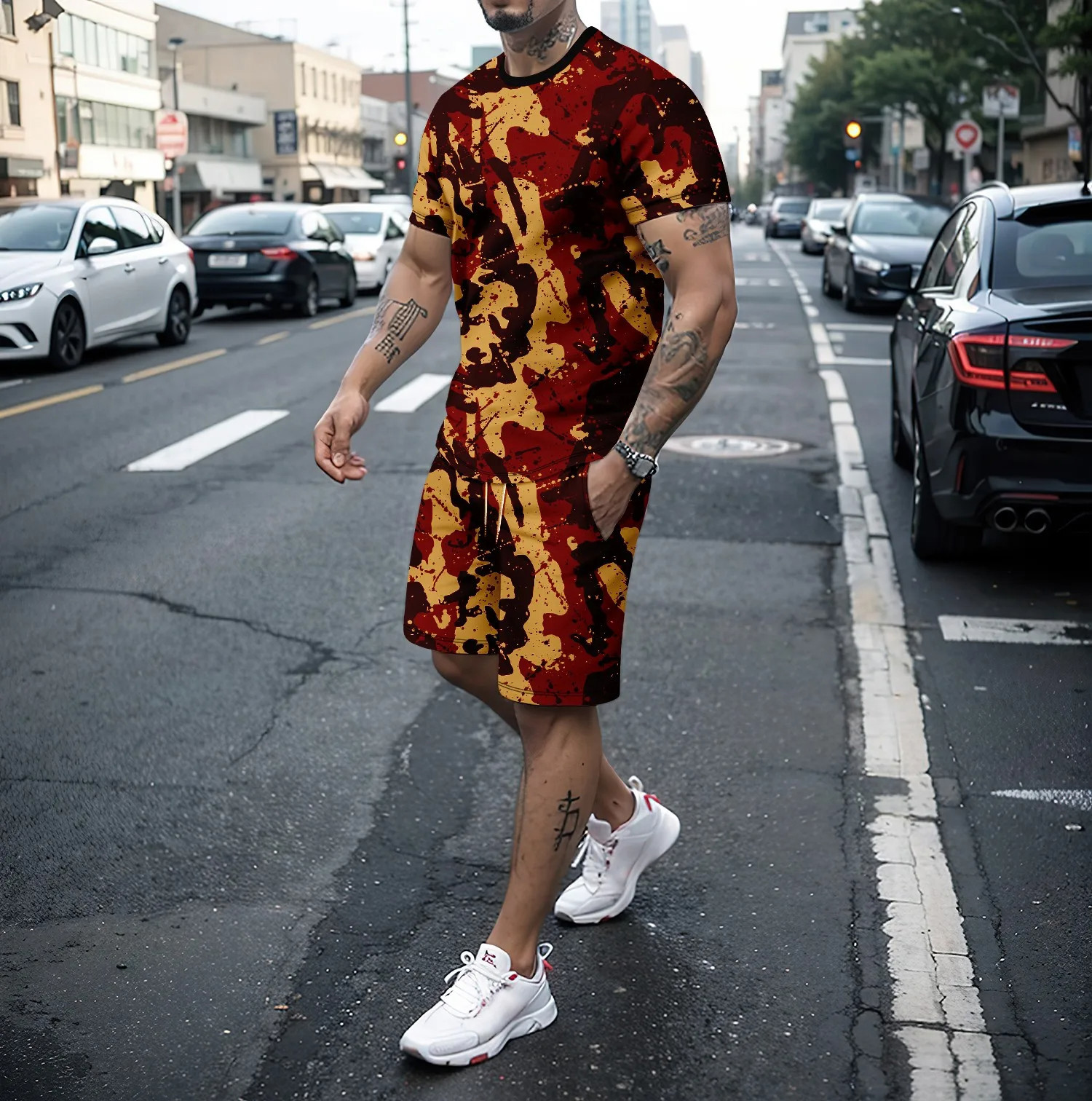 Camouflage Outdoor Tracksuits  - 3D Printing Kpop 评论和价格